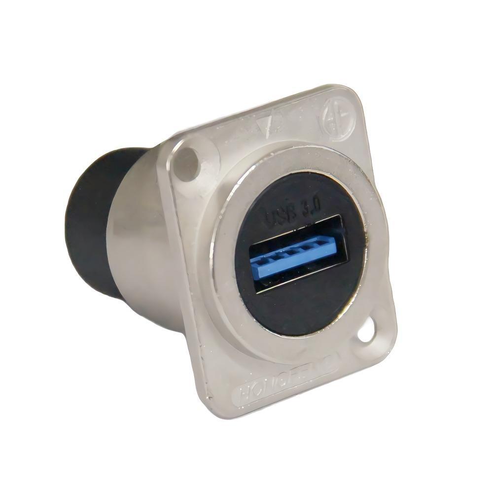 Emenda USB 3.0 Keystone Painel Metal Tomada USB para Painel RC1284