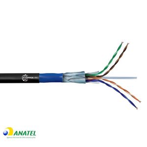 Cabo de Rede Cat6 F/UTP CMX Blindado Dupla Capa Preto