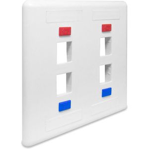 Espelho Plastico 4 x 4 para 4 Saidas RJ45 Branco