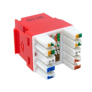 Keystone RJ45 Cat6 Gigalan 90/180 Vermelho