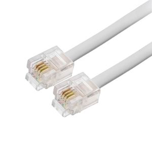 Cabo de Telefone Liso 5 Metros Branco