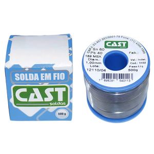 Solda Estanho 1,0mm 60x40 500 Gramas