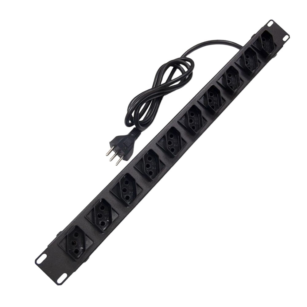 Régua Padrão Rack 19" com 10 Tomadas 10A Régua padrão 19 com 10 Tomadas 10A