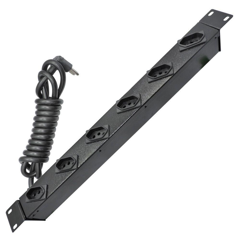Régua Padrão Rack 19" com 6 Tomadas 20A