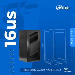 Rack de Piso Fechado Padrão 19" 16us