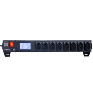 Régua Padrão Rack 19" PDU + Filtro de Linha com 8 Tomadas 20A com Display e Protetor Smart