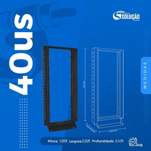 Rack de Coluna 40Us com Guias passa Cabos Laterais
