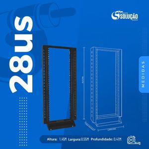 Rack de Coluna 28Us com Guias passa Cabos Laterais