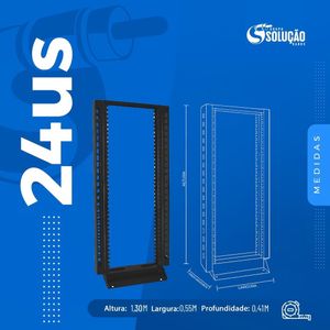 Rack de Coluna 24Us com Guias passa Cabos Laterais