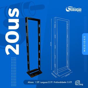 Rack de Coluna 20Us 19" com Base Soleira