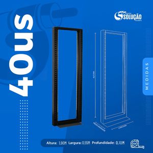 Rack de Coluna Desmontável 40us com Guias Laterais