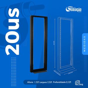 Rack de Coluna Desmontável 20Us 19" com Guias Laterais