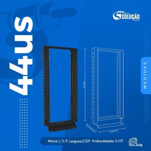 Rack de Coluna 44Us com Guias passa Cabos Laterais