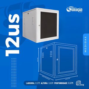 Mini Rack de Parede 19" 12Us x 570mm Branco