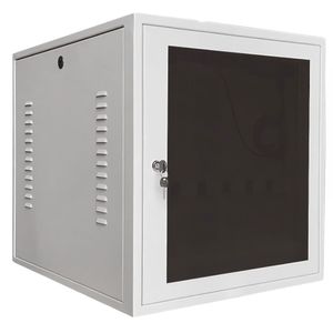 Mini Rack de Parede 19" 9Us x 470mm Branco com Segundo Plano