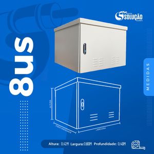 Rack Externo 8Us 19" x 400mm Bege Contato