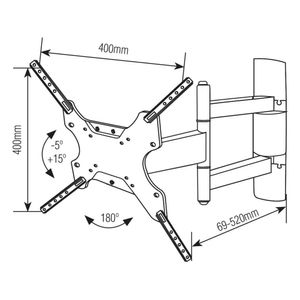 Suporte para TV 23" a 75" Tri-Articulado SBRP145