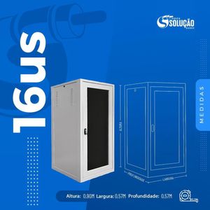 Rack de Piso Fechado Padrão 19" 16Us x 570mm Branco