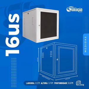 Mini Rack de Parede 19" 16Us x 570mm Branco