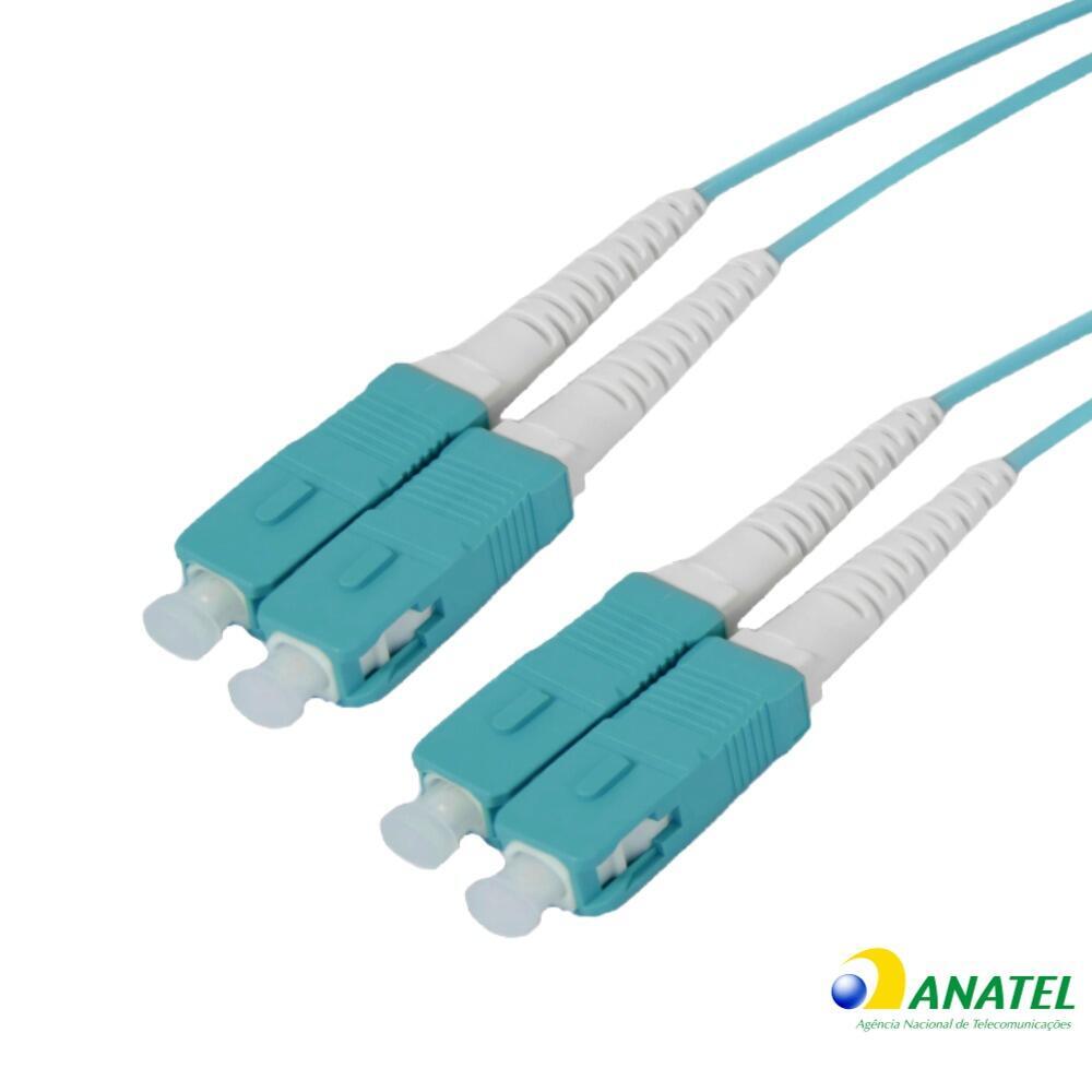 Cordão Óptico Duplex Multimodo OM3 SC/UPC LSZH 3,0 Metros