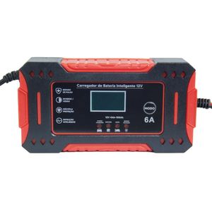 Carregador de Bateria Rápido 12V 6A Inteligente para Carro e Moto
