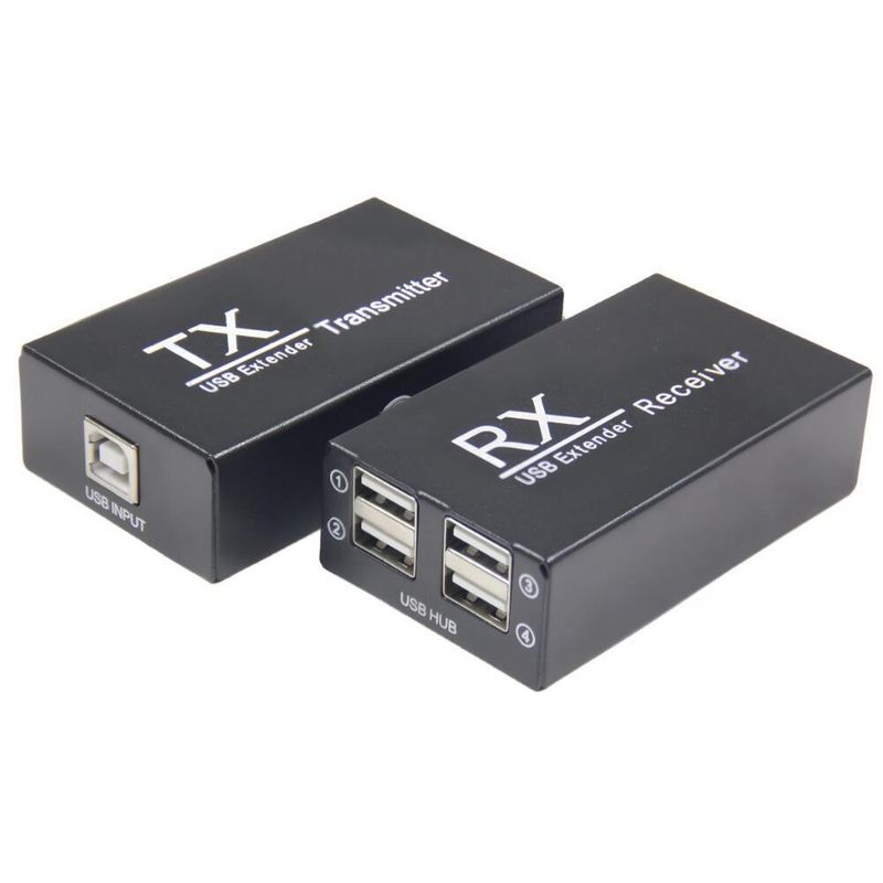 Extensor Hub 4 portas USB Via Cabo de Rede CAT5/6 Até 120 Metros