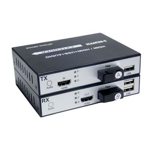 Kit Extensor Conversor de Fibra x HDMI/KVM e Cabo Monomodo 1FO 100 Metros