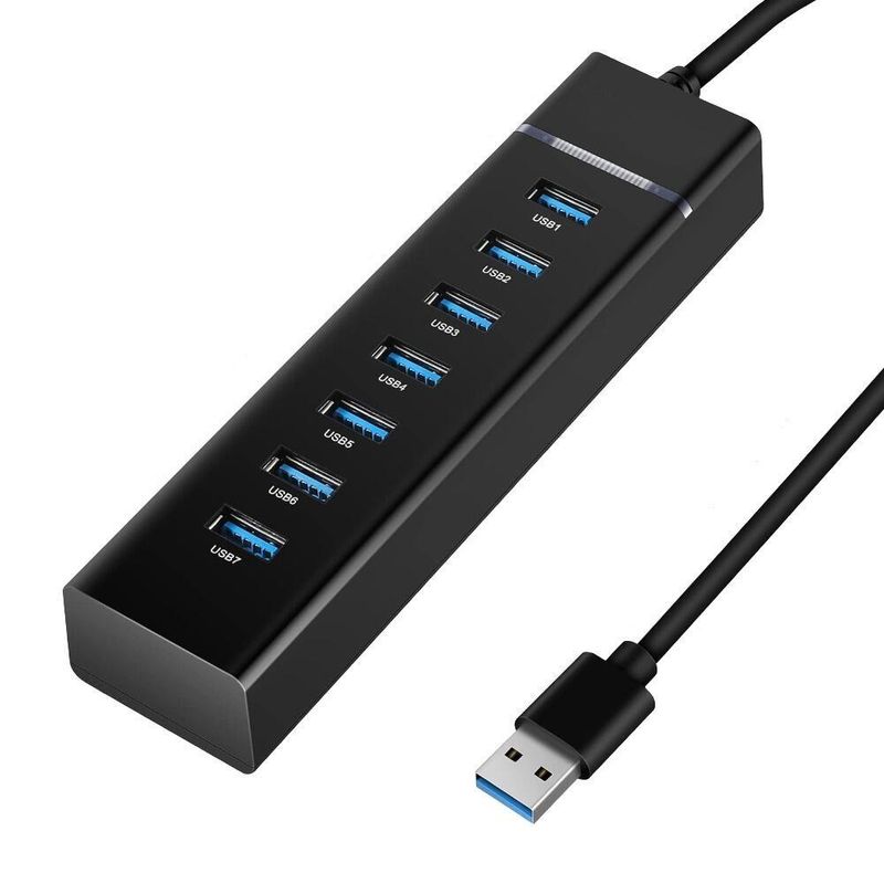 Hub USB 3.0 7 Portas Super Speed 5.0 Gb/s com Led Indicador