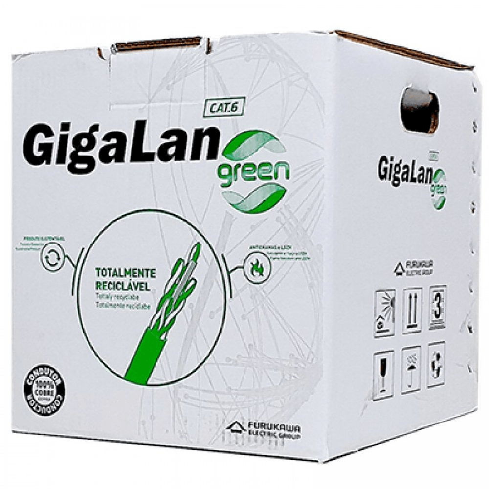 Cabo de Rede CAT6 U/UTP LSZH GigaLan Furukawa Cinza 305 Metros