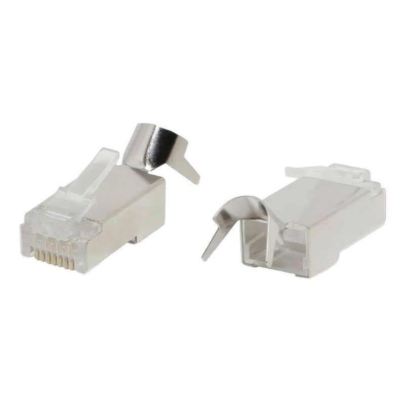 Conector RJ45 CAT6 / CAT6A / CAT7 Blindado Com Guia Pacote com 40 peças