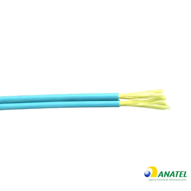 Cabo Fibra Óptica Duplex Multimodo 50/125 2mm OM3 100 Metros