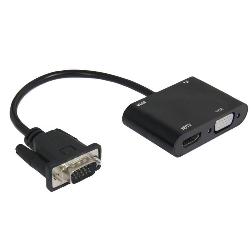 Conversor VGA x HDMI e VGA com Áudio