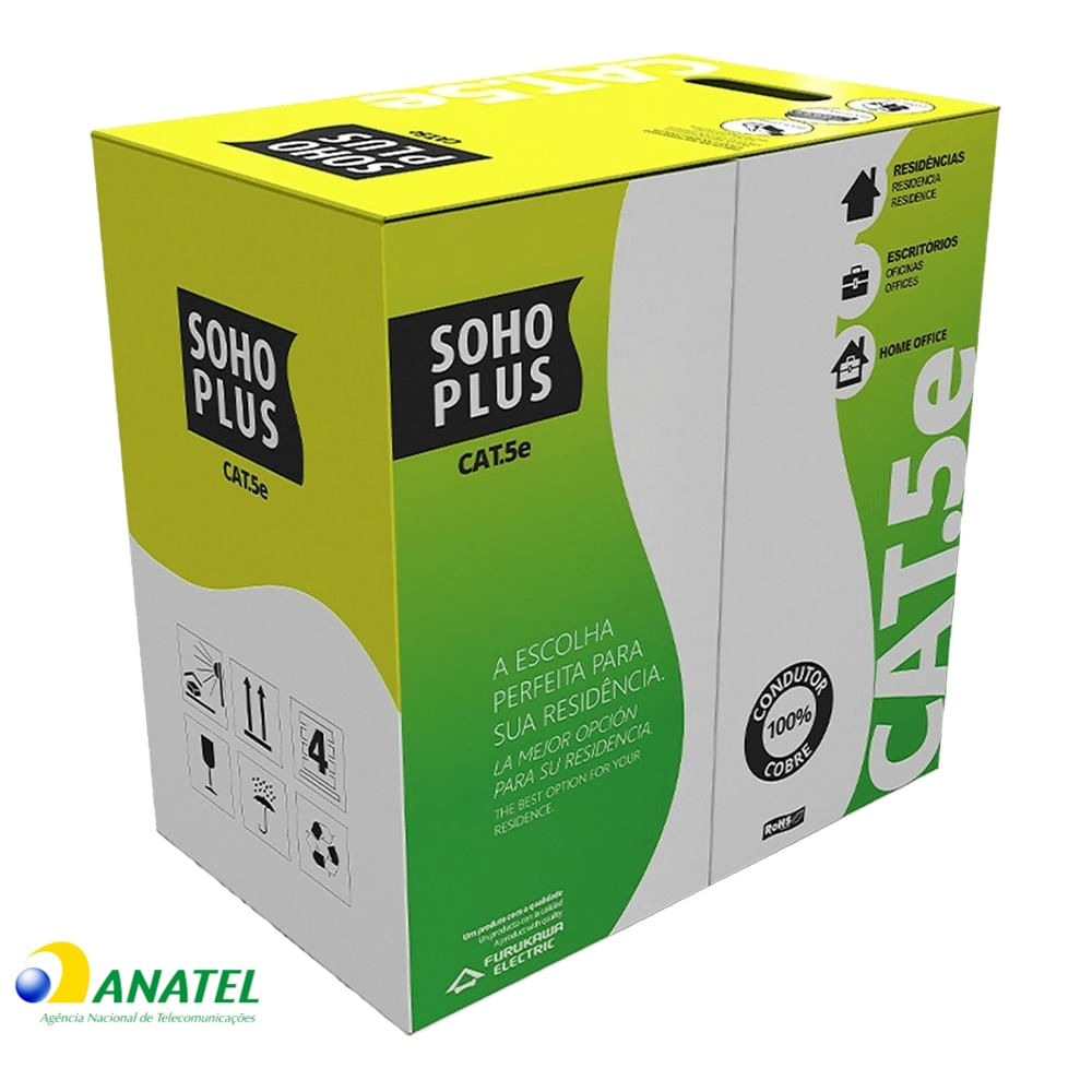 Cabo de Rede Cat5e U/UTP CMX SohoPlus Furukawa Azul 305 Metros