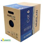 Cabo de Rede CAT6 U/UTP CM Multilan Azul 305 Metros
