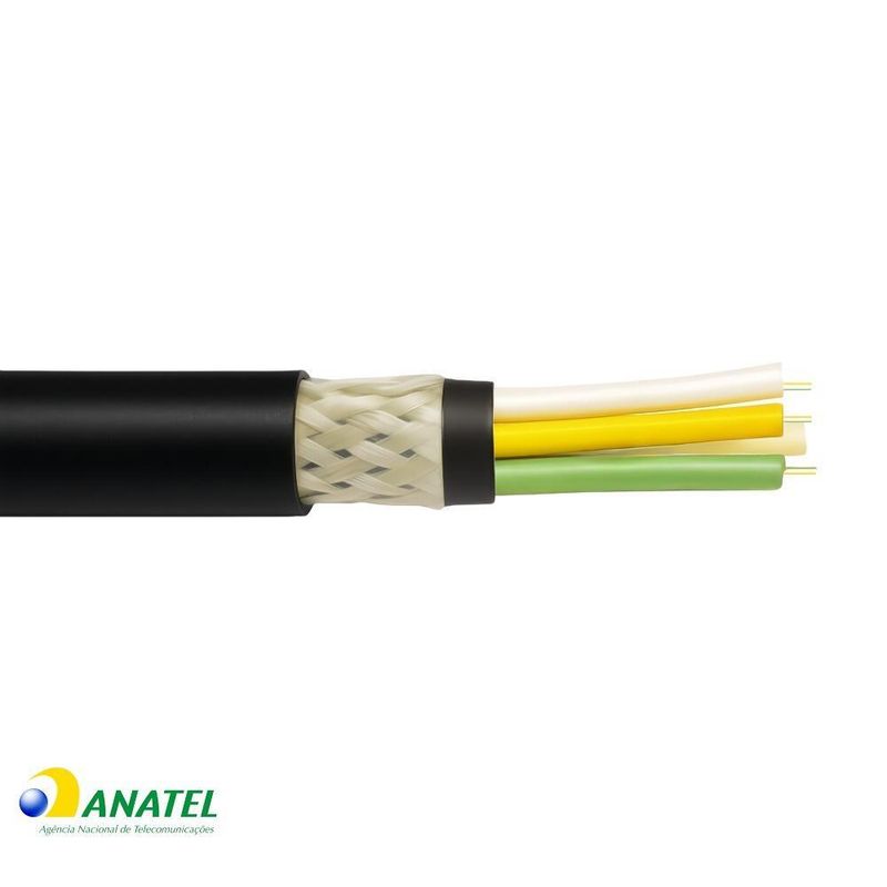 Cabo Fibra Óptica Monomodo DDR-S NR Anti Roedor 6FO 187 Metros