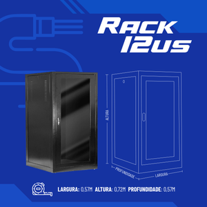 Rack de Piso Fechado Padrão 19" 12Us x 570mm Preto