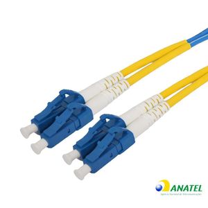 Cordão Óptico Duplex LC/UPC LSZH Monomodo Azul 20,0 Metros