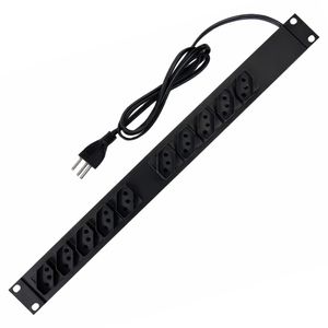 Régua/Calha Rack 19" de Plástico com 10 Tomadas 10A