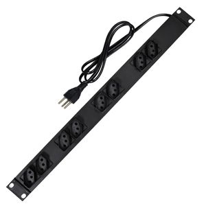 Régua/Calha Rack 19" de Plástico com 8 Tomadas 10A