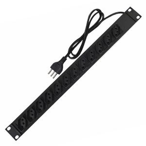 Régua/Calha Rack 19" de Plástico com 12 Tomadas 10A