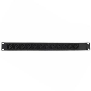 Régua/Calha Rack 19" de Plástico com 12 Tomadas 10A