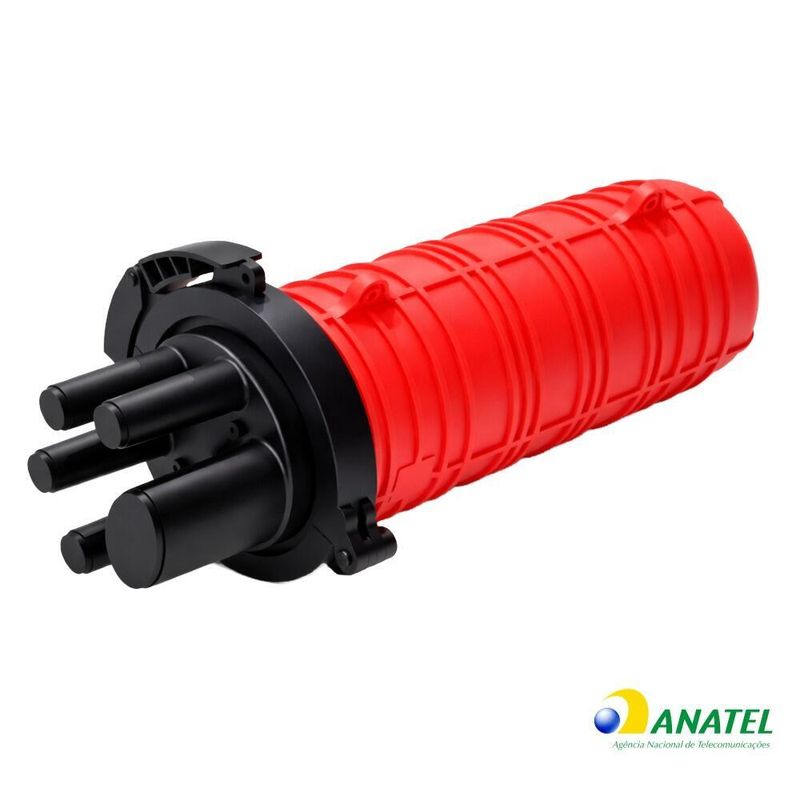 Caixa de Emenda 24FO com 1 Bandeja SVT Vermelha