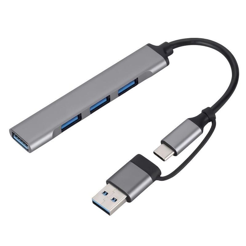 Adaptador Hub USB 3.0 / Tipo-C Multifunção 4 em 1