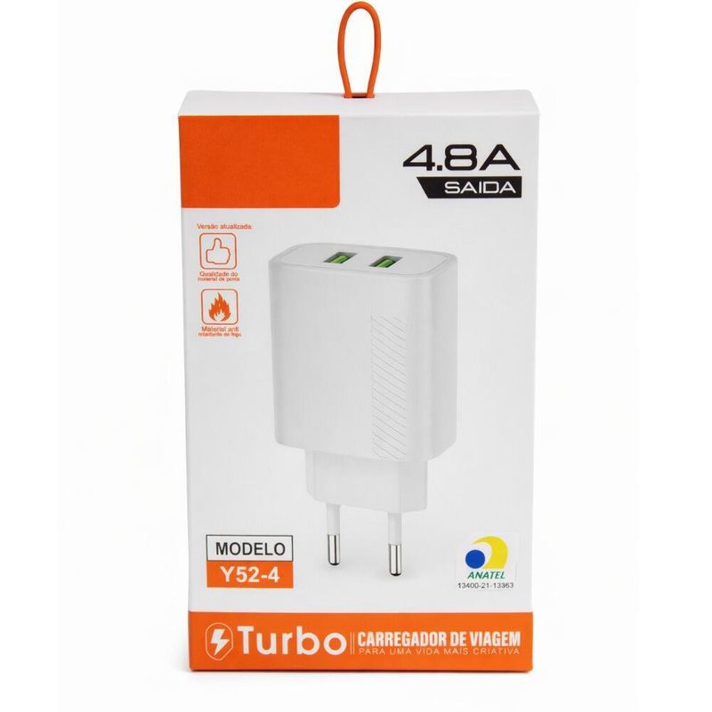 Carregador de Tomada 2 Portas USB Smart 5.1A Tipo-C 1,0 Metro