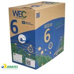 Cabo de Rede Cat6 U/UTP CM Azul 305 Metros