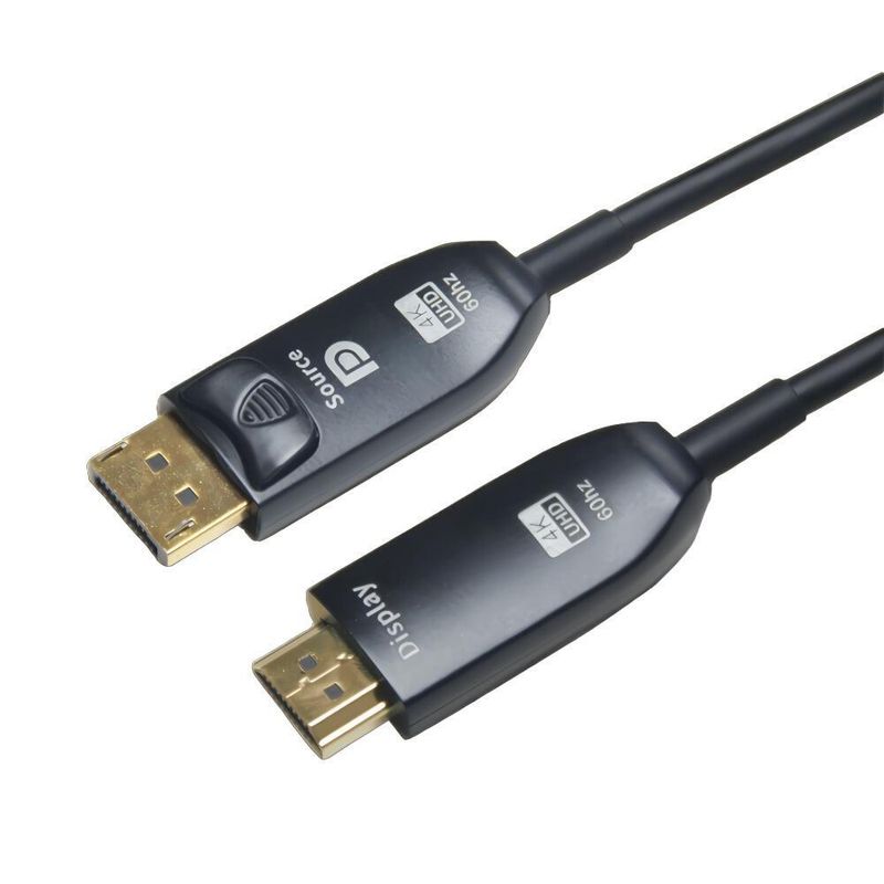 Cabo Displayport x HDMI 4k 60hz Fibra Óptica 20,0 Metros