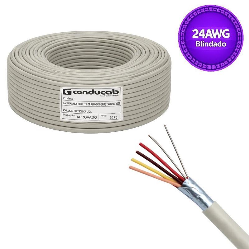 Cabo Manga 4 x 24 AWG 300V Blindado