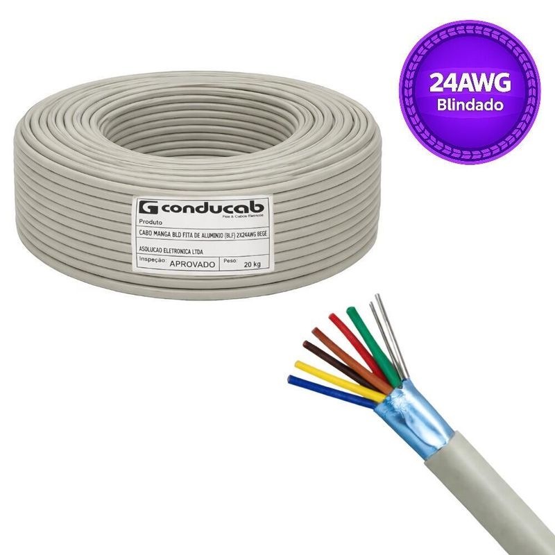 Cabo Manga 6 x 24 AWG 300V Blindado