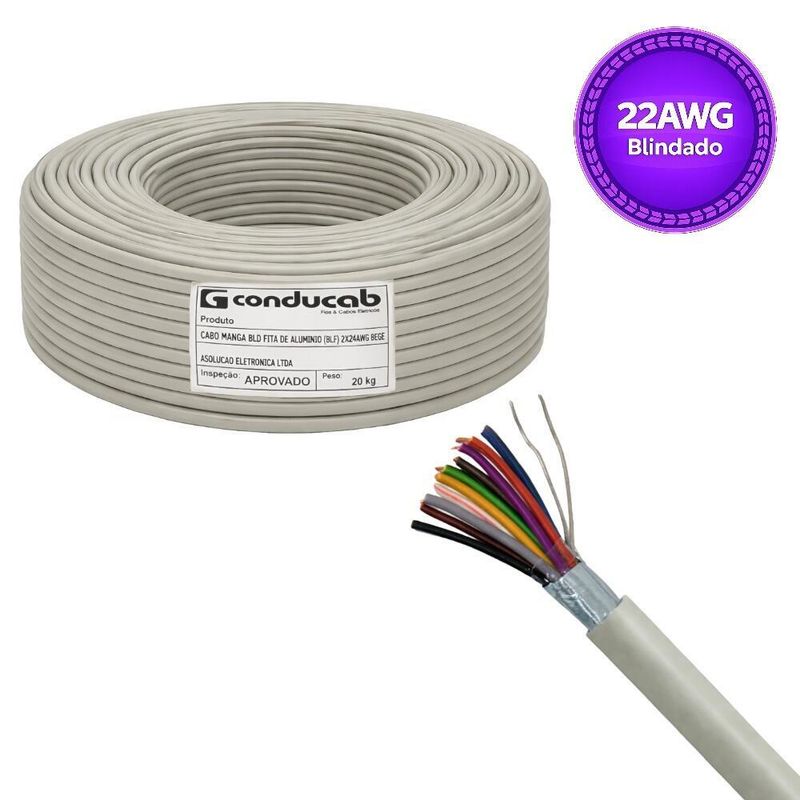 Cabo Manga 10 x 22 AWG 300V Blindado