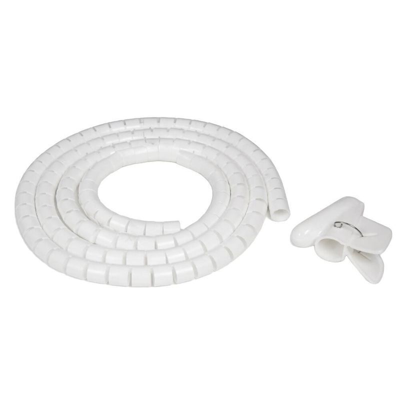 Organizador de Fios e Cabos Spiral 20mm 5,0 Metros Branco